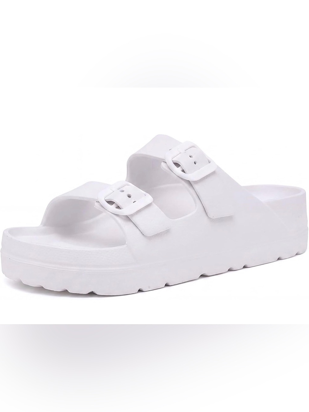 Women’s White Platform Slide Sandals - Casual Beach Slides